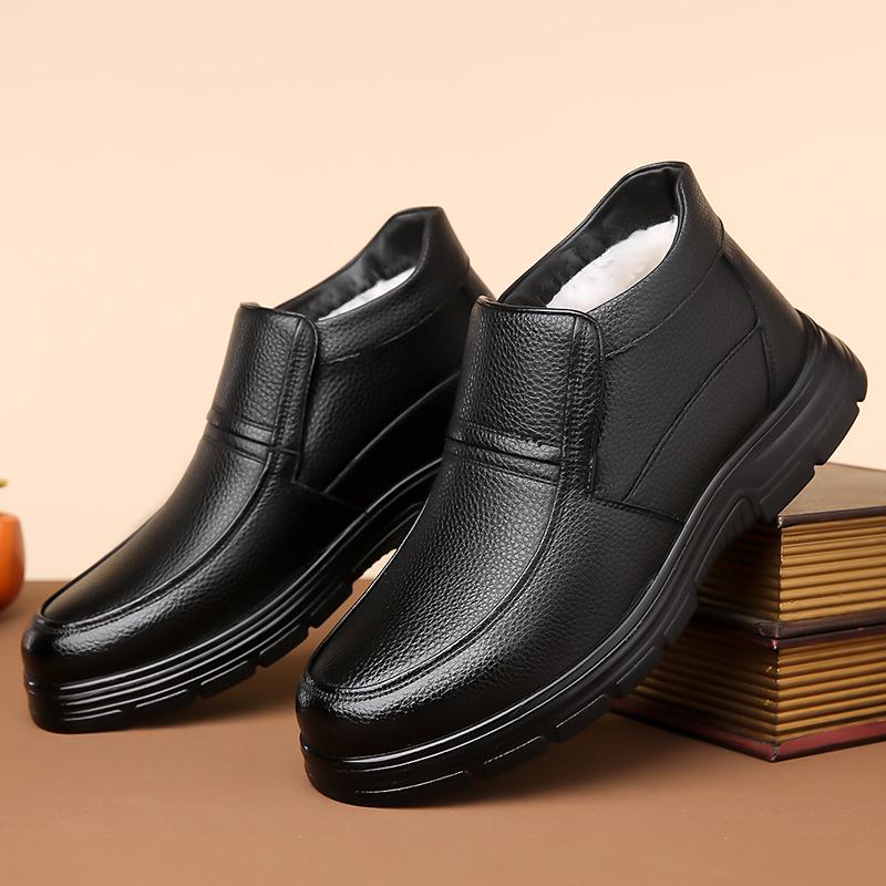 Men ankle boots lace up Casual Shoes Outdoor plush warm snow Motorcycle Boots Fashion Casual Autumn Winter snow Boots for men