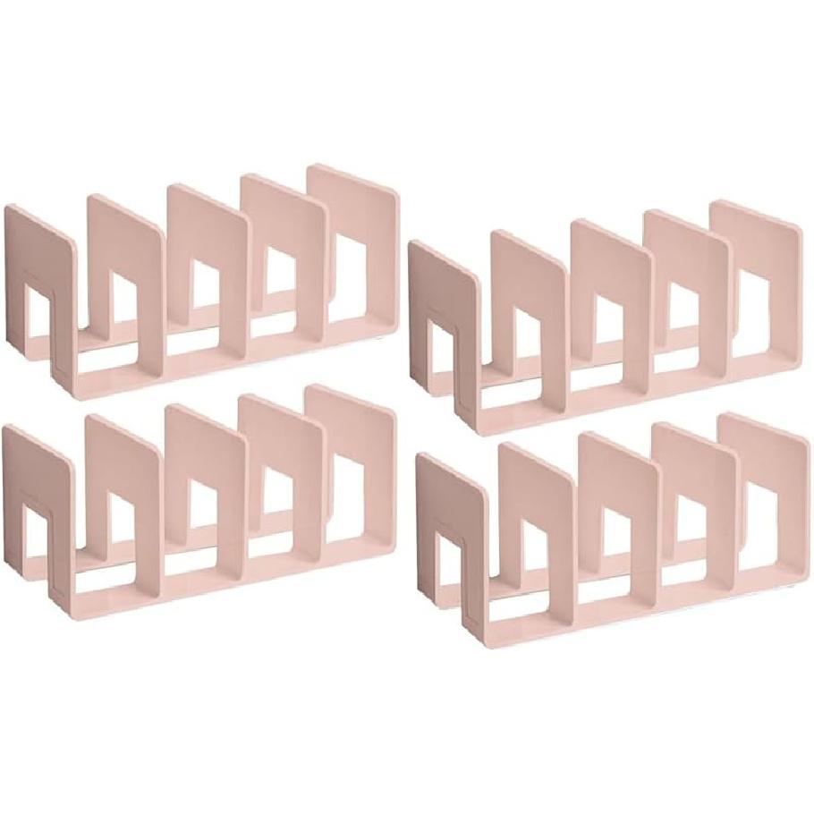 4Pack Clear Acrylic File Sorter, 4 Large Slots Desk Organizer, Desktop File Folder Holder Organizer, Office Storage Stand Rack for Book, Purse,
