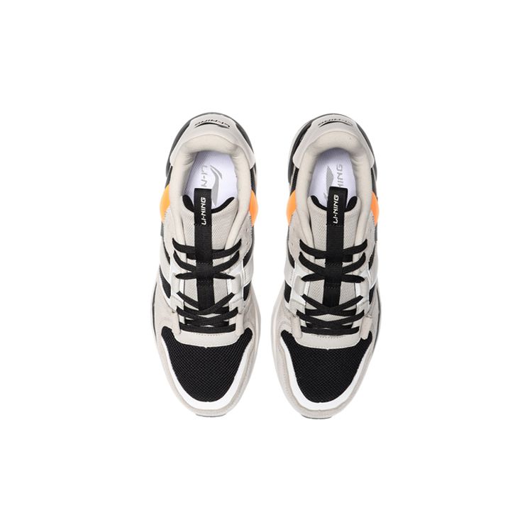 Li-Ning Shock Absorbing Non-Slip Wear-Resistant Low-Top Running Shoes Men sneakers Cloud-Rain-Gray AGCP221-4