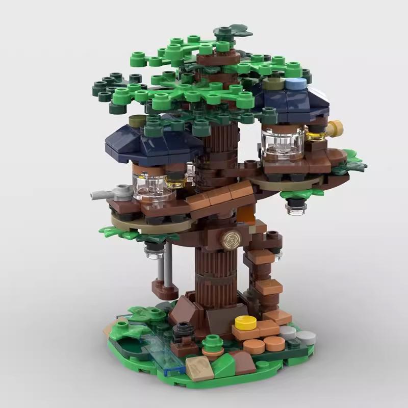 Compatible Building Blocks MOC-126557 Mini Tree House Classic Winter Kids Assembly Toy Construction Gift