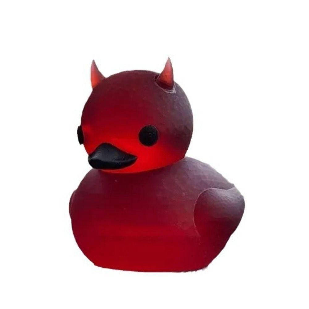 Devil Elements Cute Duck Figurines Mysterious Goth Duck Statue Lil' Devil Ducky  Indoor Sculpture