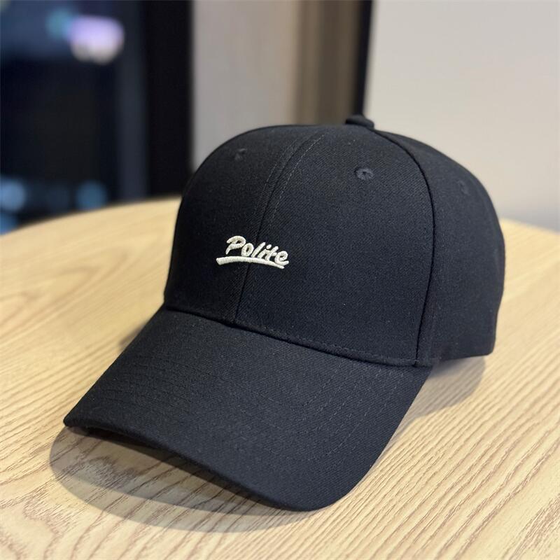 Personalized letter embroidery hard top stylish thin baseball hat women's spring and autumn big head circumference age-reducing wide hat cover cap