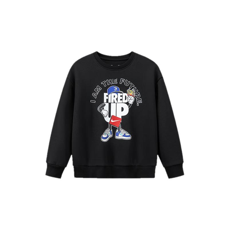 NIKE3BRAND Unisex Kids  Winter Fleece Sweatshirt with Graphic Pattern L