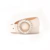 New Fashion Round Buckle Rhinestone Belt for Women Simple and Versatile Women's Belt Decoration High-end Belt