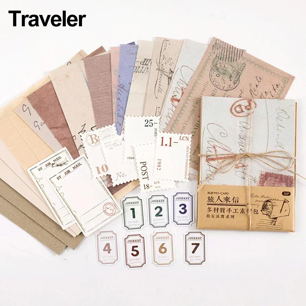 30 Pcs Scrapbooking Tissue Paper Onion Skin Kraft Paper Scrapbook Decoration Special Material Floral Collage DIY Crafts Supplies