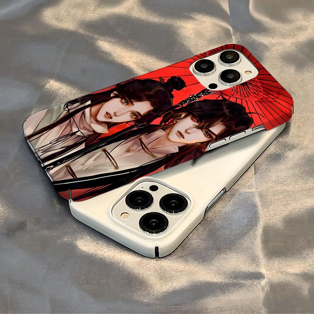 Tian Guan Ci Fu Phone Case Luxury For IPhone 16 15 14 13 12 11 Plus Pro Max Mini Glossy HD Hard Film Shell Cover