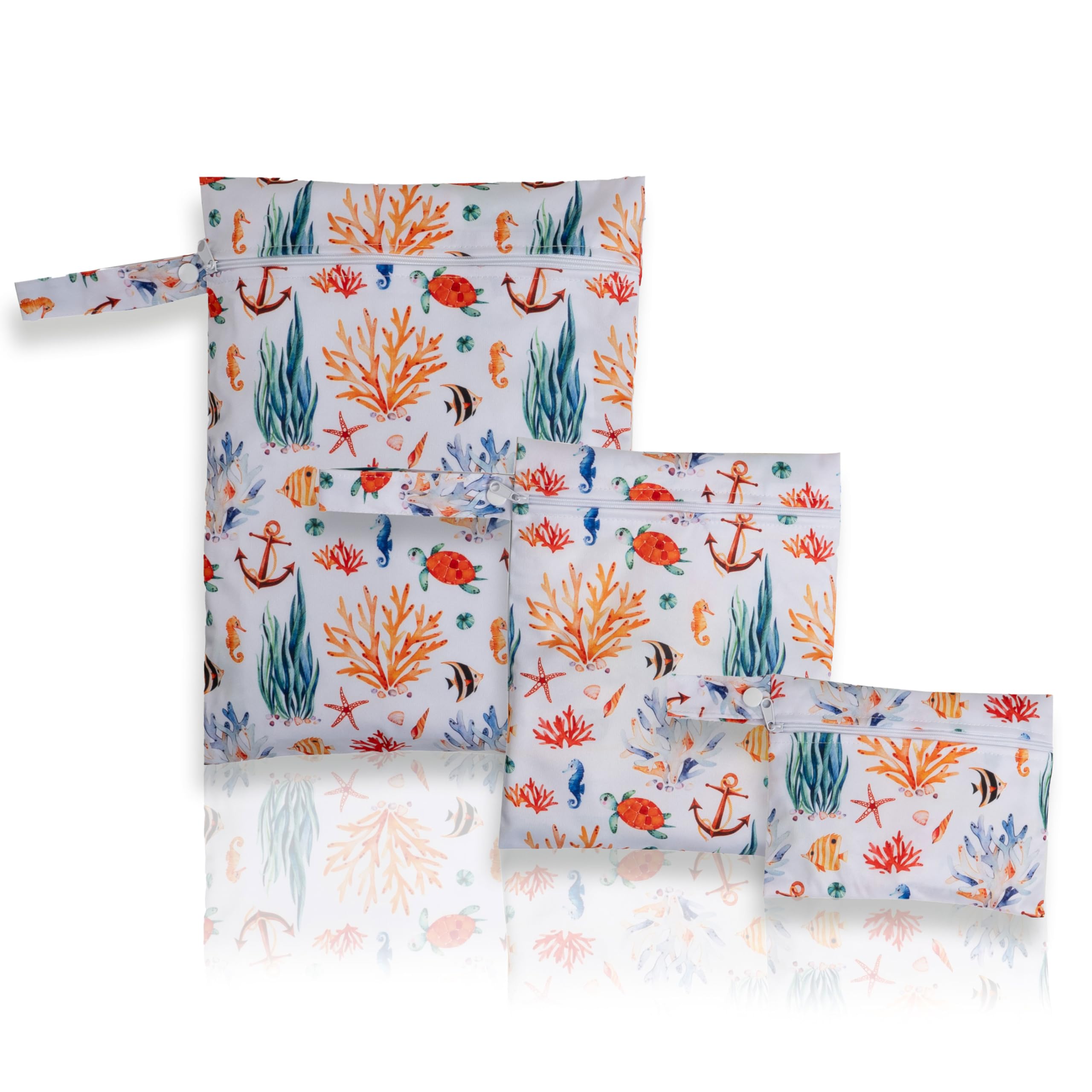 

Waterproof Diaper Pouch Set for and Kindergarten [plunmoln] (3-Piece Set), Multi-Purpose, Travel, Yoga, Gym, Sports, Daycare, (H (Marine Motif))