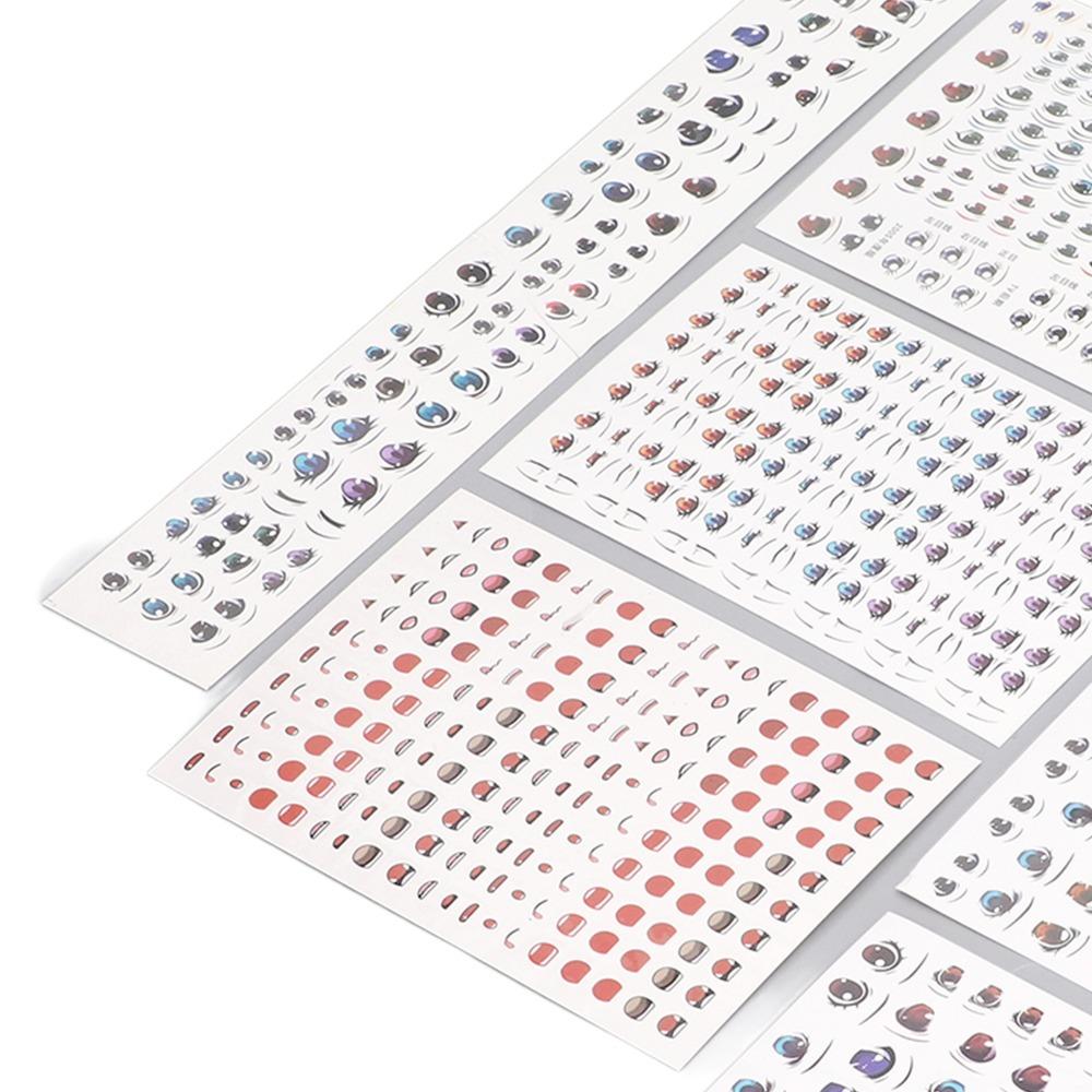

7pcs Self Adhesive Doll Eye Paster Colorful Doll Mouth Stickers Water Eye Stickers Scrapbooking