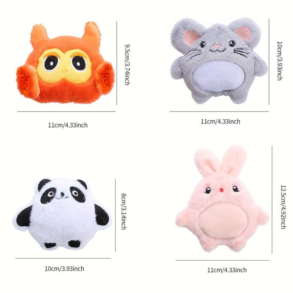 New Plush Doll Mouse Rabbit Cartoon Animal Cat Dog Double Pet Toy Soft Bite-resistant Self-exciting Cat Toy