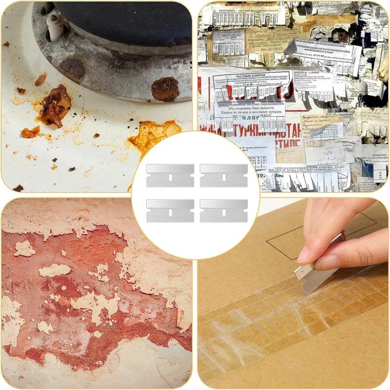 10 Stück Rasierklingen aus Kunststoff, Ersatz für Autoaufkleber-Entferner, Aufkleber, Fensterglas, sauberer Schaber, Kleber-Entferner