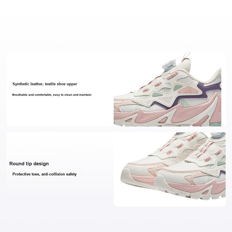 Anta Kids Synthetic Leather Fabric Resilient Shock Absorption Low-Top Casual Shoes Kids sneakers A22438811-1 36