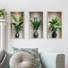 Green Plants Wall Sticker Potted Mural Simulation Painting For Living Room Home Decor Background Wall Art Removable Decals