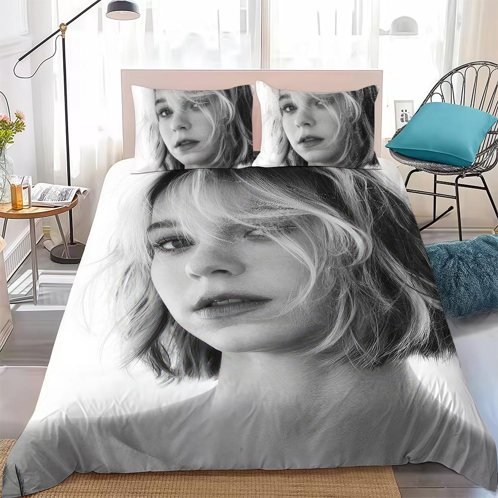 Emma M-Myers American Actress Duvet Cover Set Home Style Bedding Soft Laundry Cotton Bed 3 Piece Set Student Dormitory Gift