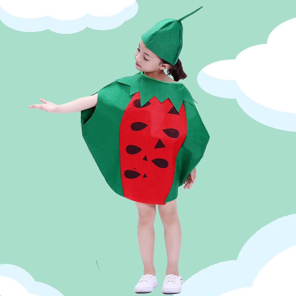 Costumi di Frutta e Verdura per Bambini: Fragola, Ananas, Uva, Peperoncino, Banana per le Recite dell'Asilo