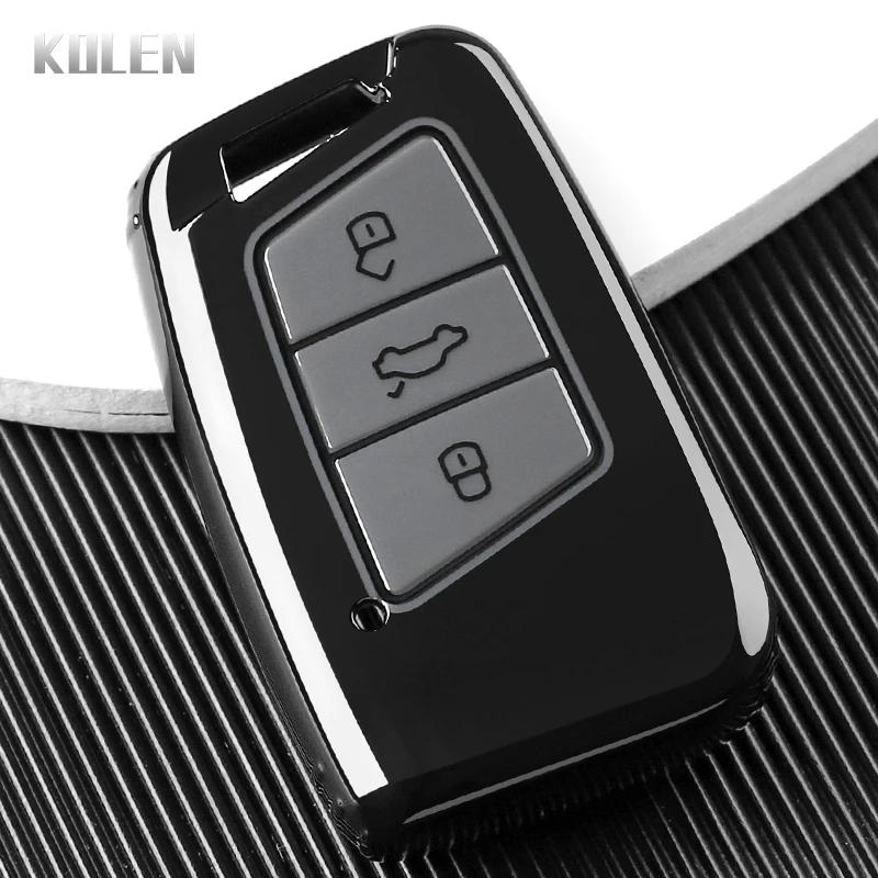 

New Tpu Car Remote Key Case Cover For Volkswagen Vw Magotan Passat B8 For Skoda Superb A7 Protected Fob Bag Accessories Keychain