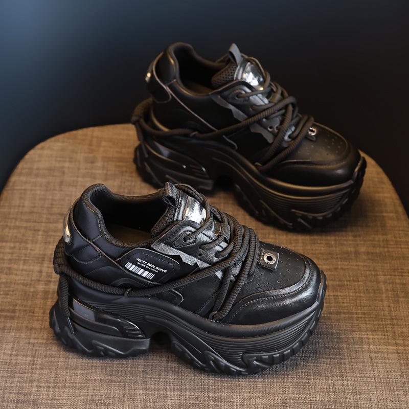 Women's 2024 Autumn Platform Sneakers with Hidden Heel and Soft Sole