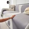 Simple Line Pattern Sofa Towel Cover, Reversible Chenille Sofa Cover Living Room 3-Seater Sofa Blanket Four Seasons Universal