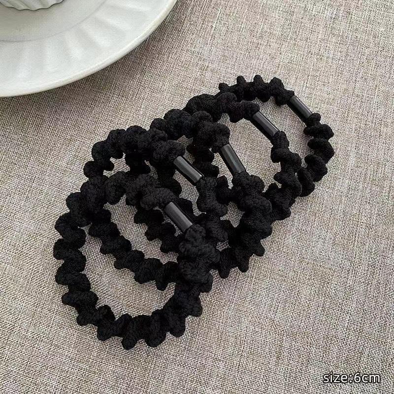 Elastico per Capelli a Scrunchie in Lussuosa Pelle Nera - Elastico Durevole per Capelli da Donna