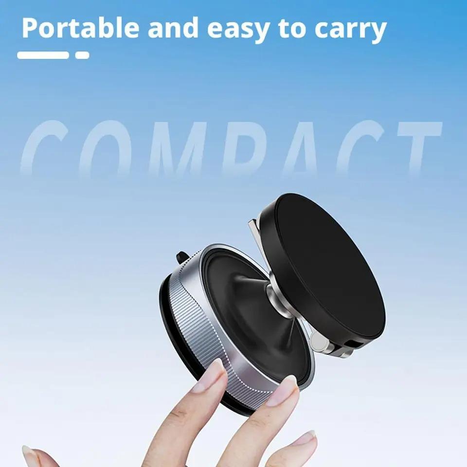 Car Phone Portable Foldable Magnetic Phone Stand 360 Degree Wireless Charging RGB Ambient Light Suction Cup Desktop Phone Holder