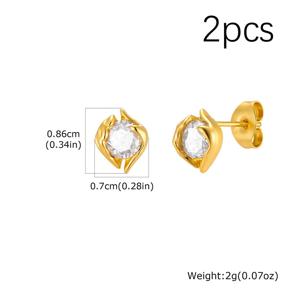 Geometric Small Stud Earrings for Men, Hypoallergenic Metal Zircon Earrings, Hip-hop Rock Piercing Jewelry Gifts
