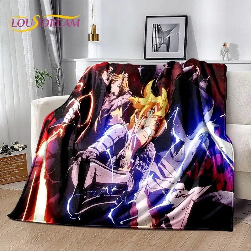 Fullmetal Alchemist Anime Cartoon Soft Plush Blanket,Flannel Blanket Throw Blanket for Living Room Bedroom Bed Sofa Picnic Cover