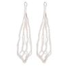 2PCS Woven Plant Hanger 21.65 Inch Boho Hanging Planter Holder Cotton Rope with Metal Hooks