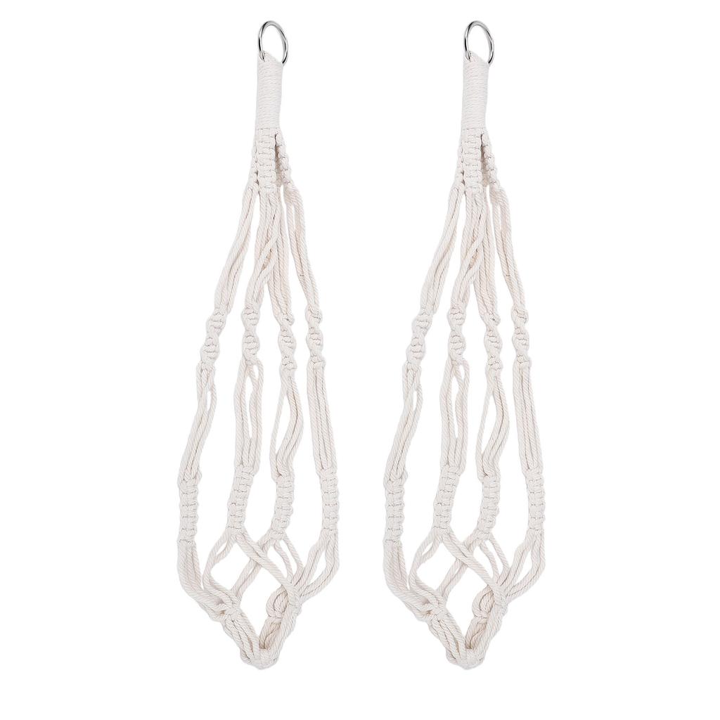 2PCS Woven Plant Hanger 21.65 Inch Boho Hanging Planter Holder Cotton Rope with Metal Hooks