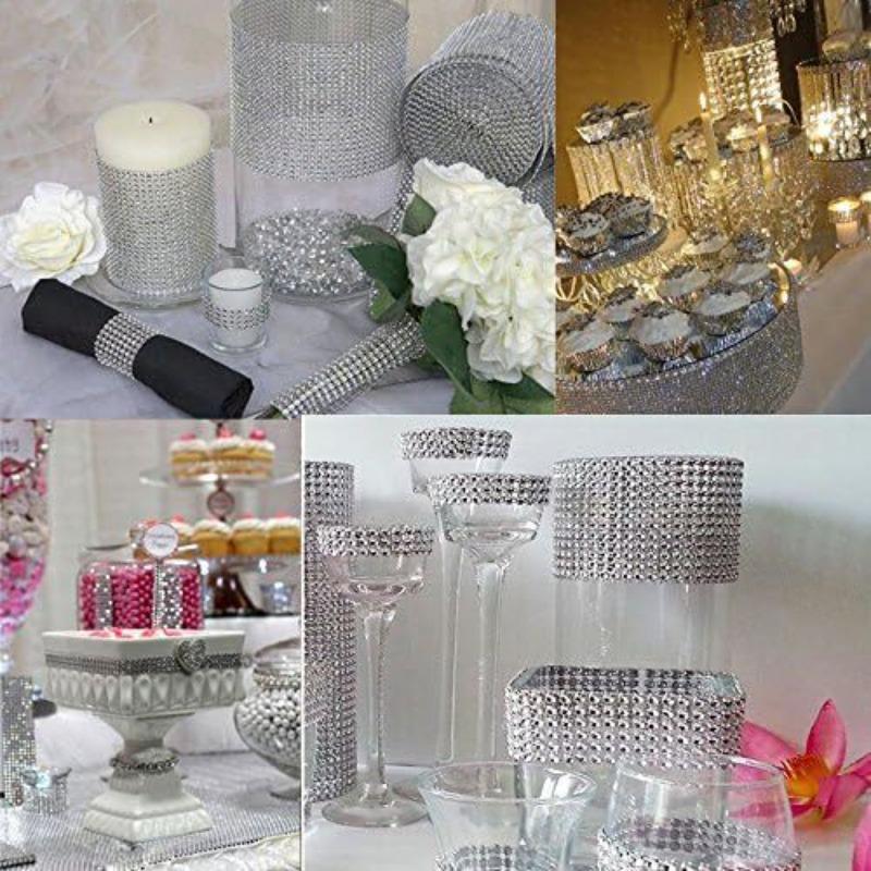 10Yard 4mm Crystal Rhinestones Fabric Elastic Mesh Net Crystal Trim Fabric for Diy Garment Dresses Scarf Mask Material