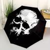 1pc Skull Art Automatic Open/close Folding Compact Umbrella, 8-Rib Sturdy Canopy, Lightweight Portable, Everyday Use, Gift, Outdoor Umbrella, Travel E