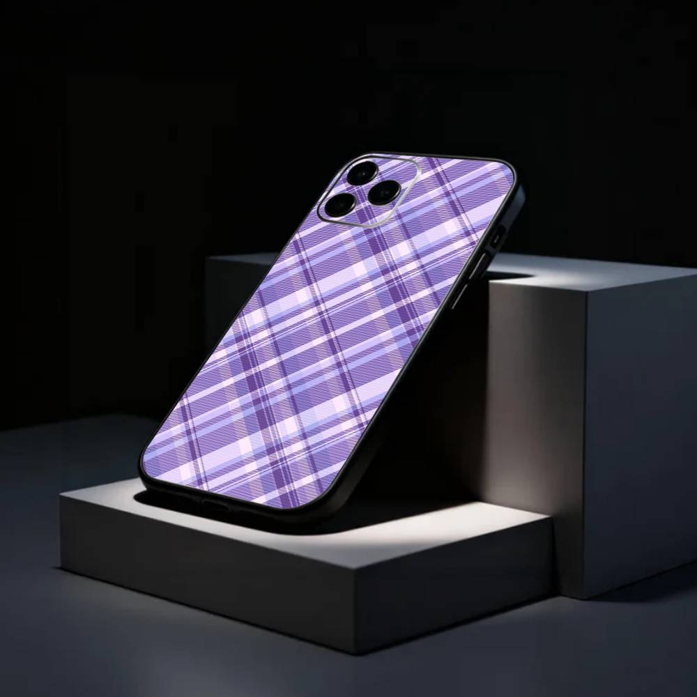 Coole P-Lila P-Kariertes Muster Handyhülle Silikon Weich Für IPhone 17 16 15 14 13 12 11 X XR Plus Pro Max Plus