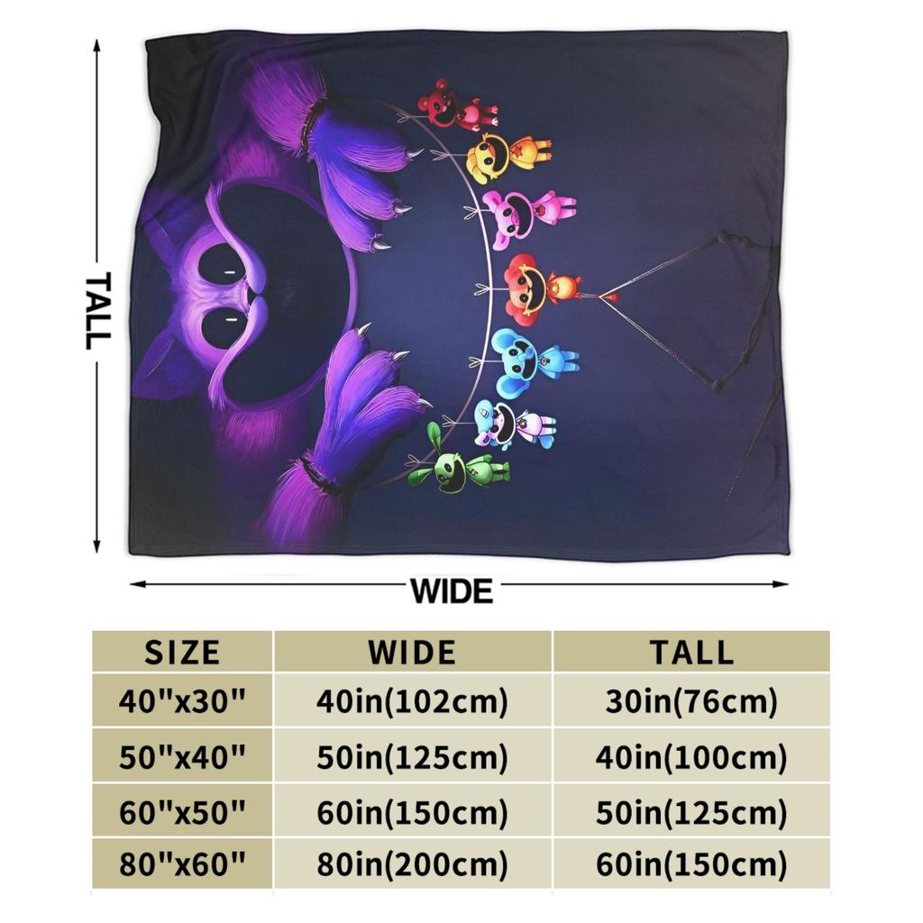 Cartoon S-Smiling Critters Anime Blankets Game Plush Novelty Warm Throw Blanket for Home Autumn/Winter