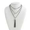 Necklace 1PC Crystal Diamond-encrusted and Fashionable Women's Multi-layer Collarbone Chain Retro Long Tassel Women's Light Luxury  Accessories