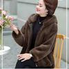 Pelzmantel Winter Damen Nerz Samt Jacke Hohe Qualität Oberbekleidung Kapuzen Nerzmantel Baumwollgepolsterte Jacke Damen