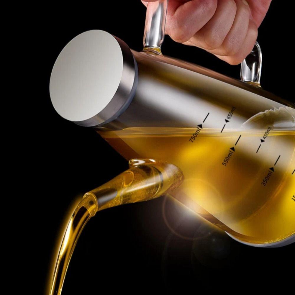 Rubber Base Olive Oil Dispenser Leakproof Soy Sauce Pot Glass Oil Cruet Container  Seasoning