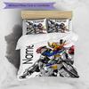 3pcs Custom Name Cartoon Mobile Suit Gundam Bedding Set Duvet Cover Closure Includes 1 Duvet Cover & 2 Pillowcases for All Seasons Bedroom Decor