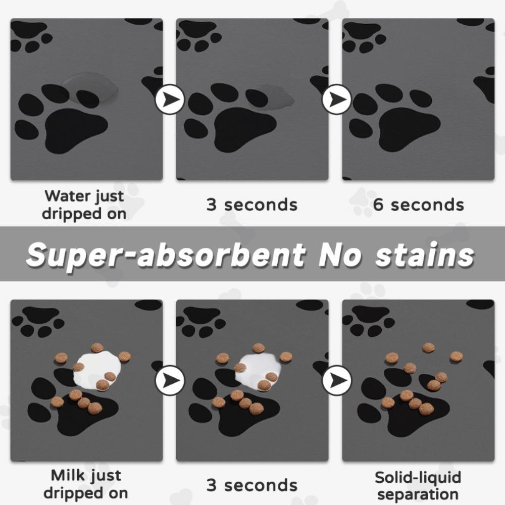 2pcs Pet Feeding Floor Mat Water-absorbing Cool and Non-slip Mat Special Wipe-free Pet Pad