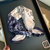 Blue Cashew Print Silk Scarf Women Fashion Small Square Sun Protection Decorative