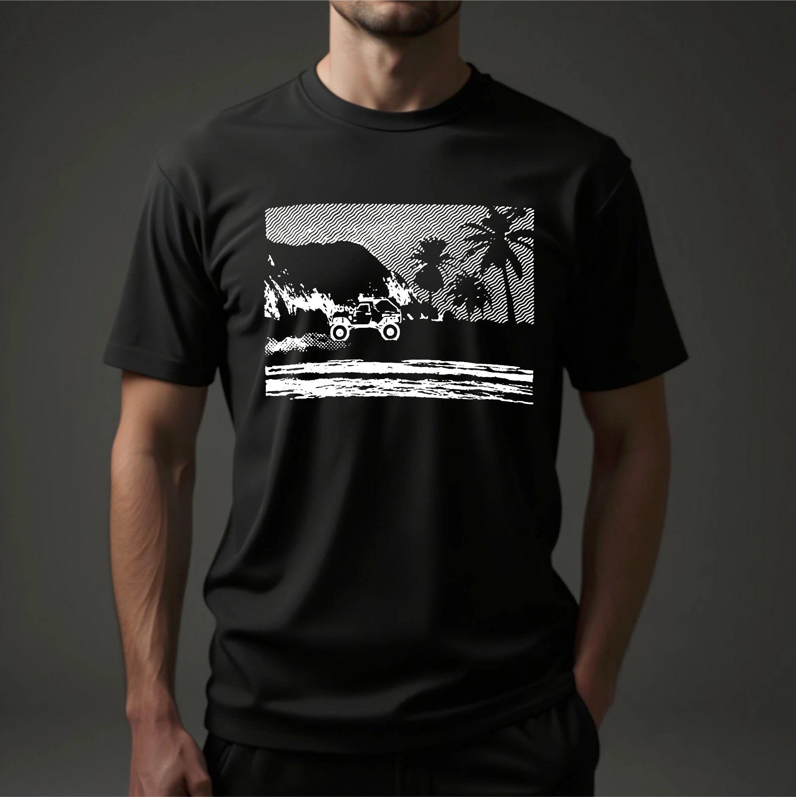 

Dip T-Shirt, Car Palm Tree Beach Summer Regular Fit Graphic Men s Unisex Tee 4XL