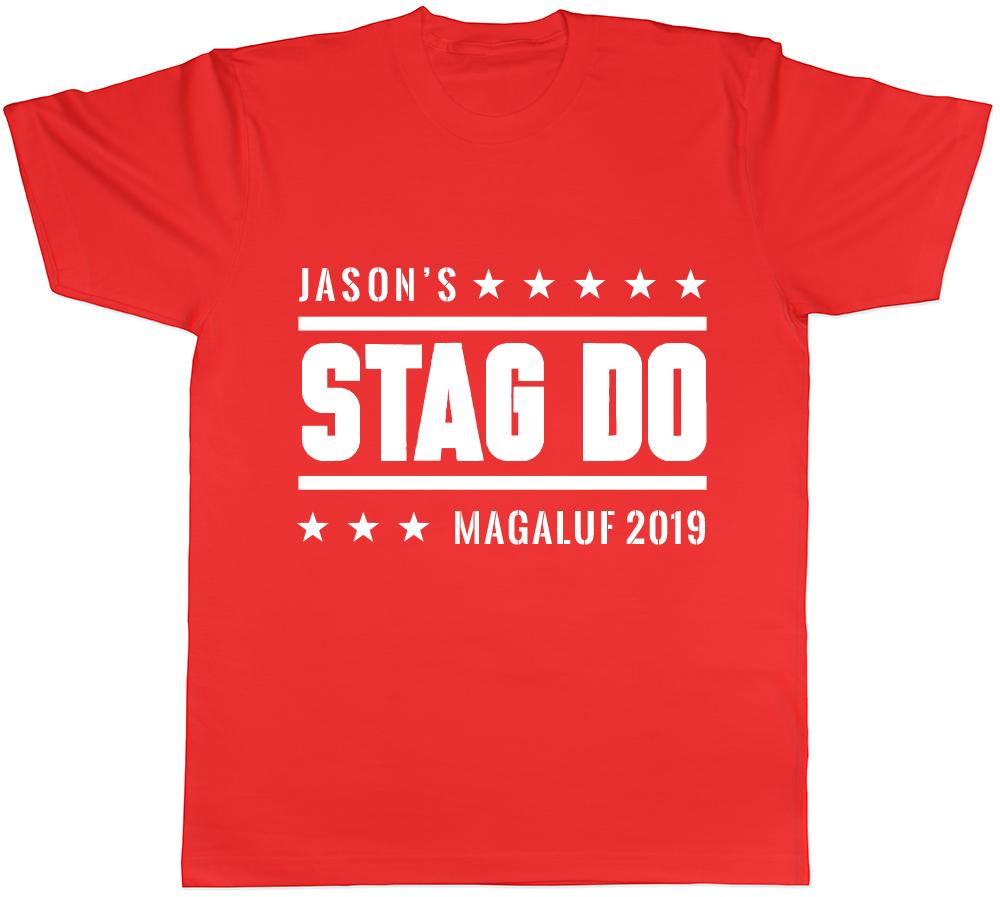 Personalised Stag Do Name Location Year Unisexs TShirt Tee S