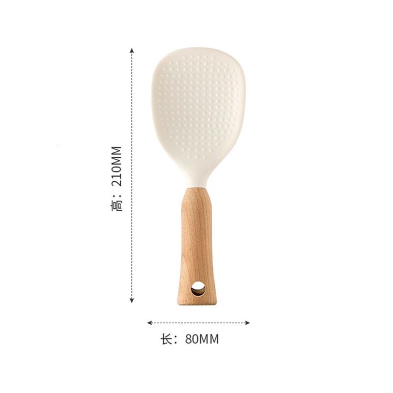 

Пищевой силиконовый рисовый нож антипригарная рисоварка деревянная ручка лопатка для риса кухонные принадлежности бежевый