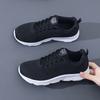 Women'S Casual Shoes  Fashionable And Breathable Walking Mesh Flat Sports Shoes Lace Up Round Toe Black Plus Mesh Running