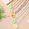 5pcs/set Cute Colorful Bohemia Flower Necklace Pendant for Women Handmade Beaded Necklace Girls Party Birthday Jewelry Gifts