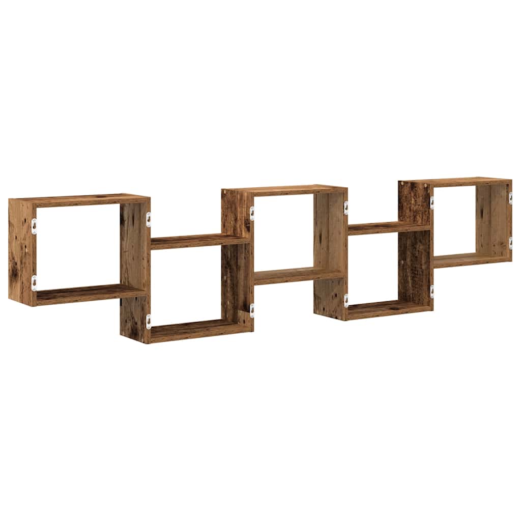 Cube Shelf with 5 Compartments Rustic Wood Effect Engineered Wood
