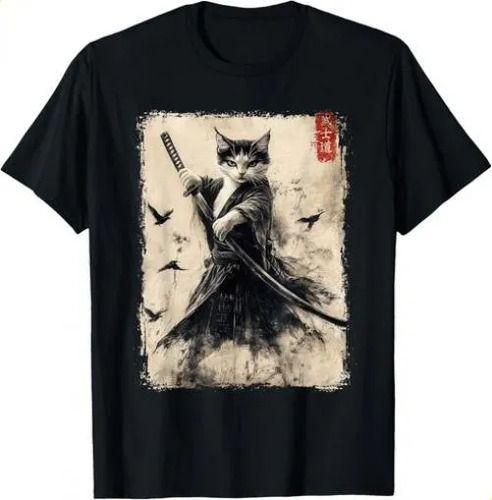Tshirttshirtsamurai He Swing FCat Graphic Tee Warrior Vintage Japane L