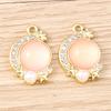 5pcs 14x20mm Elegant Colorful Crystal Moon Charms Pendants for Jewelry Making Drop Earrings Necklaces Bracelets DIY Crafts Gifts