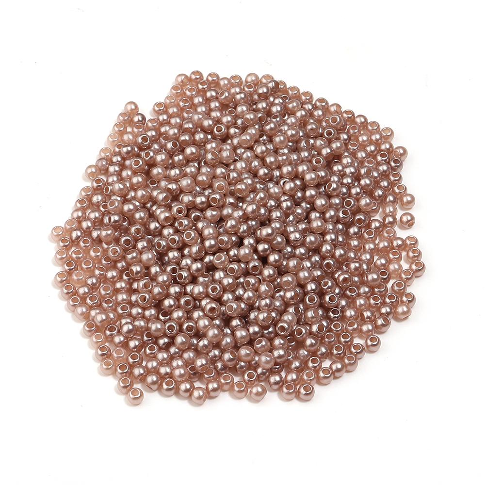 

50-1000pcs 3/4/5/6/8/10/12mm Light Brown ABS Imitation Pearl Beads With Hole Round Loose Beads For Jewelry Making DIY Bracelet