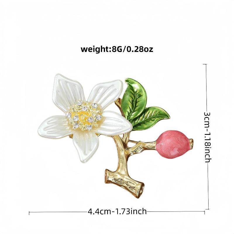 Elegant Flower Pearl Brooch Gold Tone Shell Petal Lapel Pin For Women Suit Coat Dress Jewelry Gift