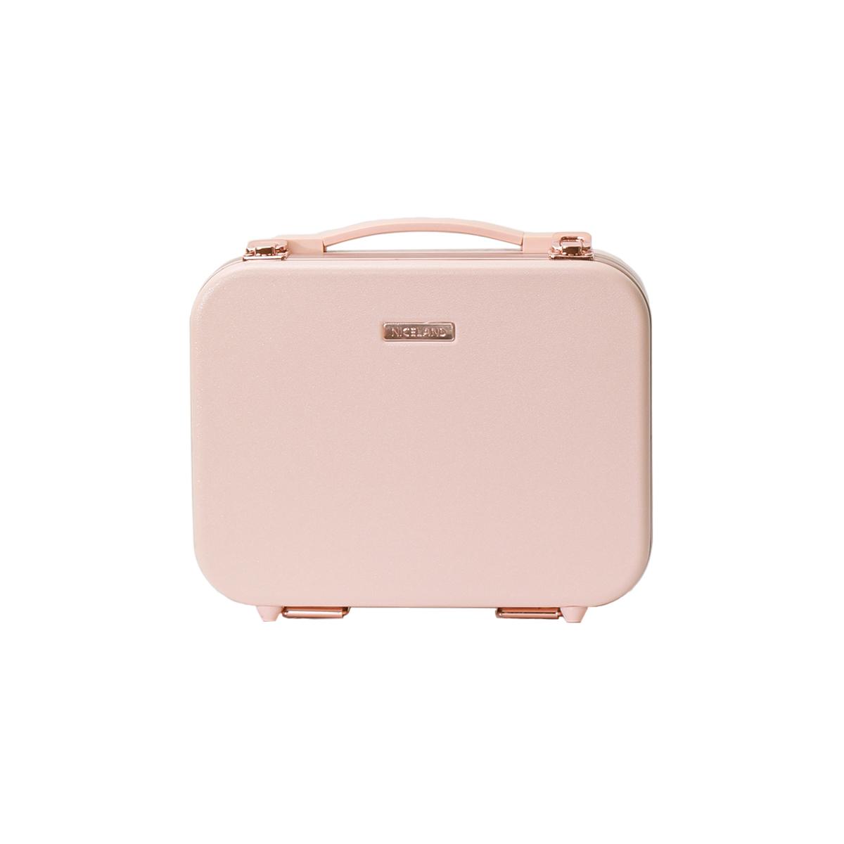 

Портативный кейс для макияжа со светодиодным зеркалом с подсветкой, перезаряжаемый через USB, органайзер для косметики для путешествий и домашнего использования, дорожная сумка для макияжа розовый