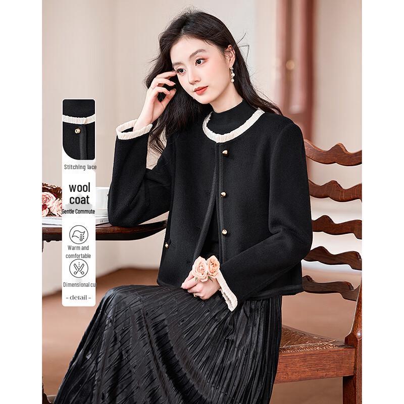 

Si Shui Nian Hua Women s Merino Wool Winter Coat L