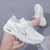 Breathable Non Slip White Women's Sports Shoes with Front Lace Up Lightweight Women's Casual Running Shoes